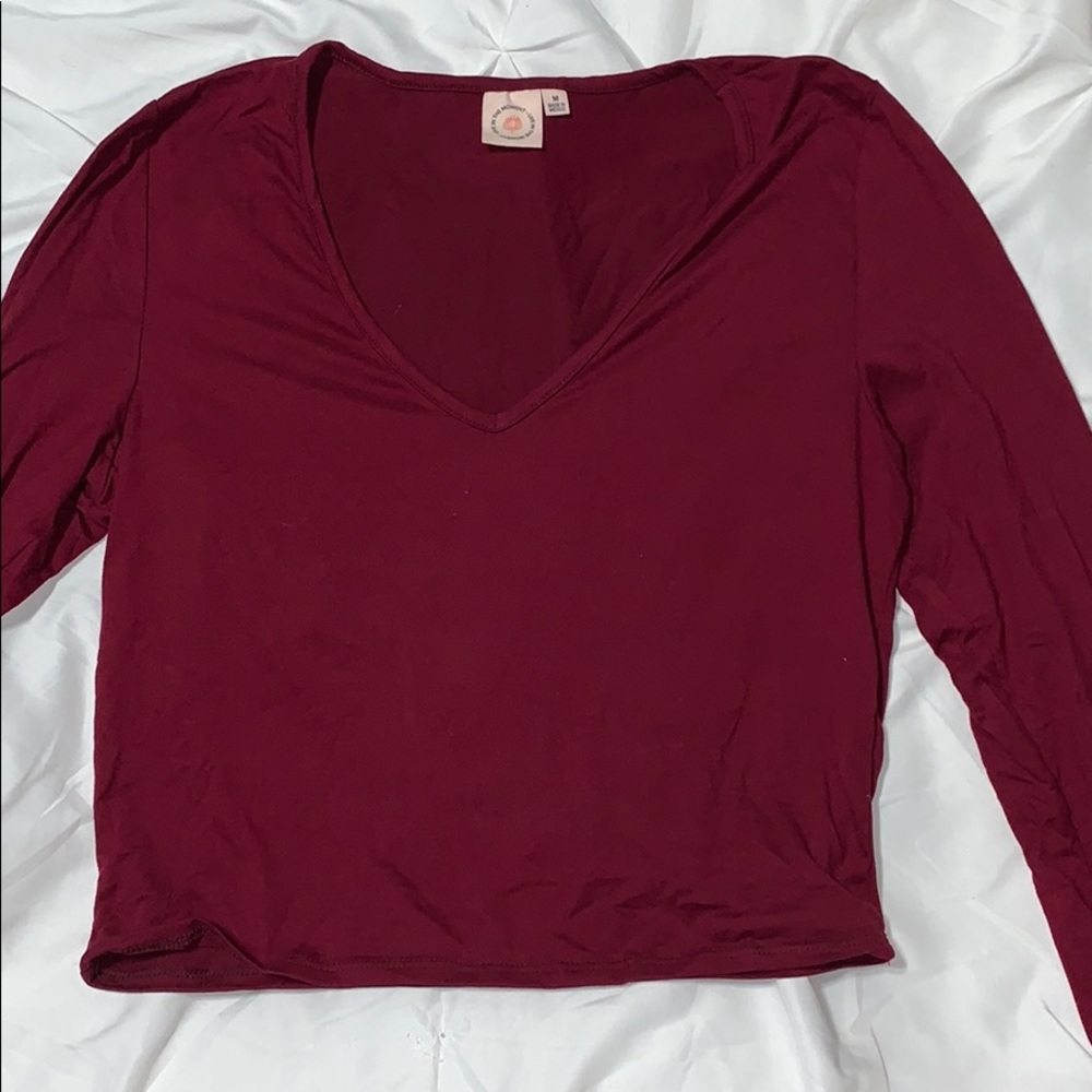 Maroon long sleeve top
